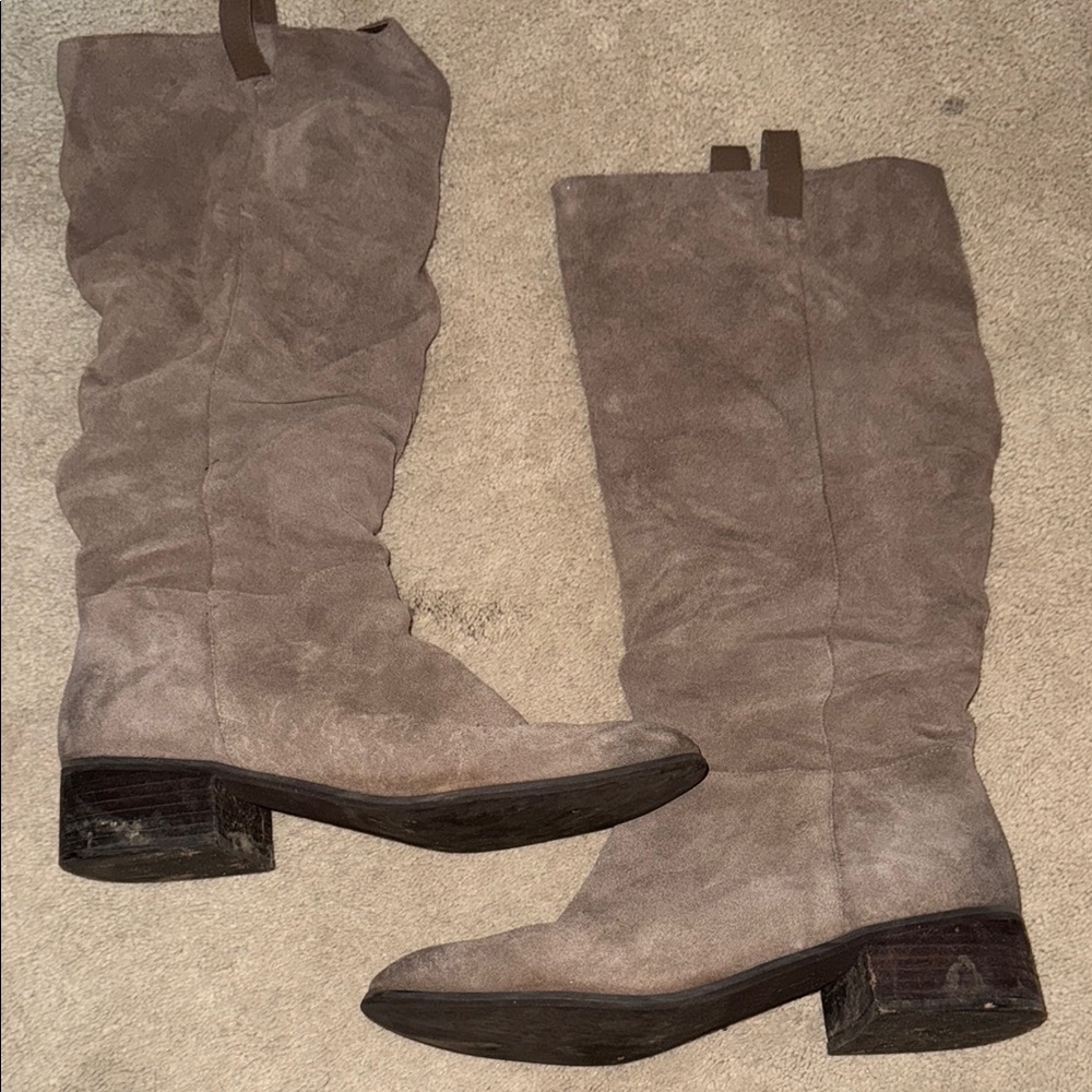 BP Women's Suede Knee-High Boots - Taupe